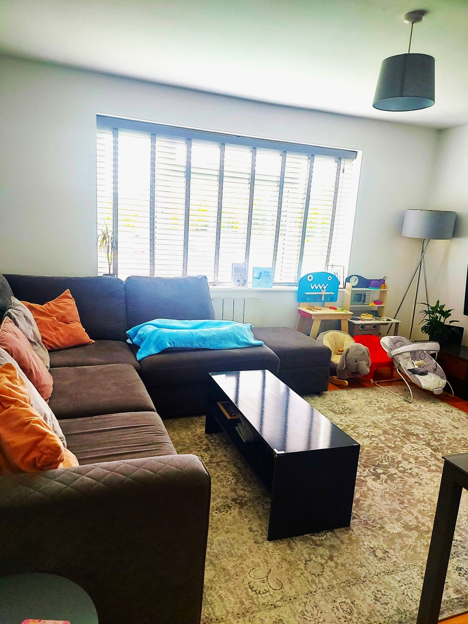 Bright, comfortable living room arranged for family life